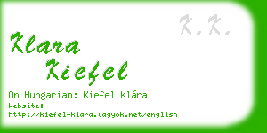 klara kiefel business card